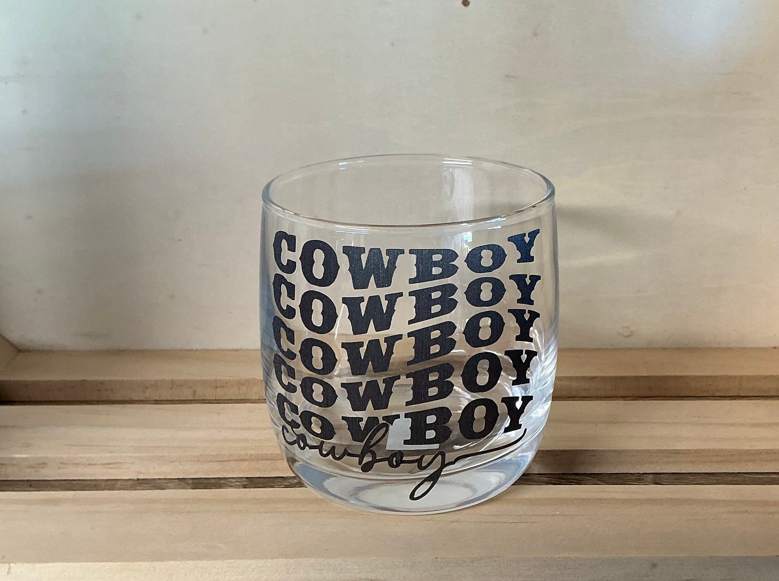 Cowboy whiskey glass