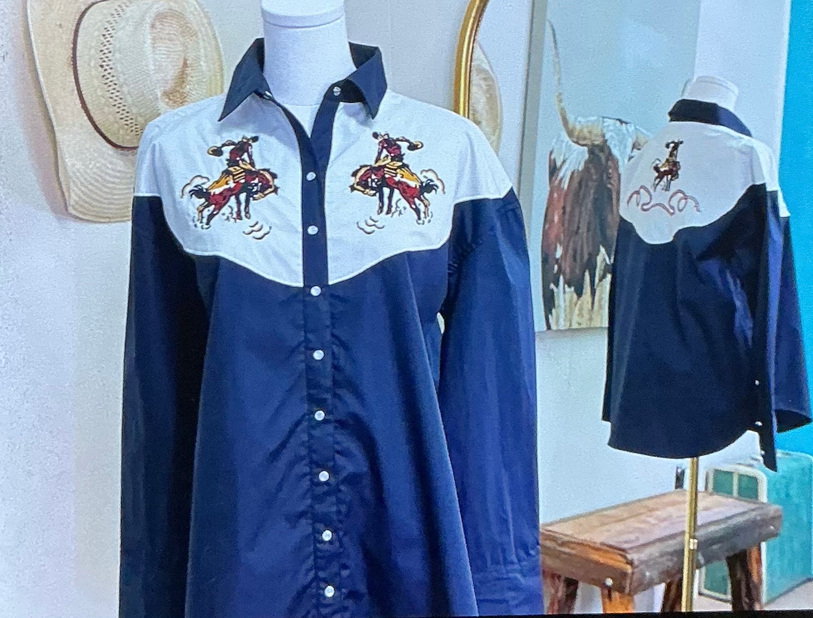 Bucking bronc button up