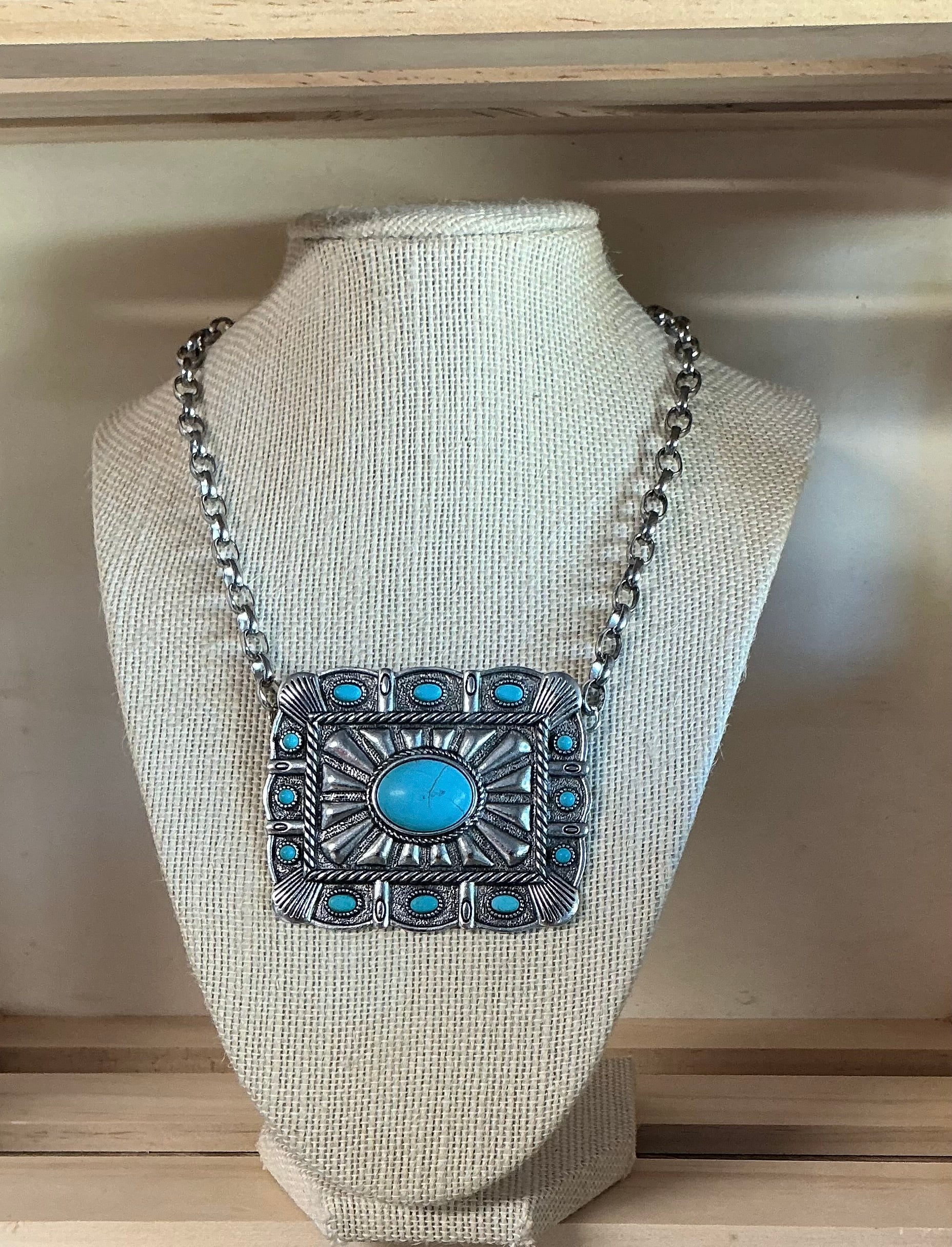 Vintage buckle necklace