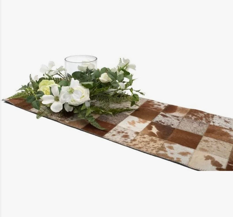 Cowhide table runner