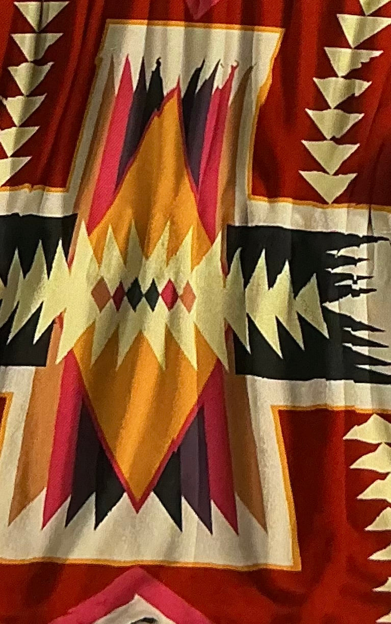 Pink/yellow throw