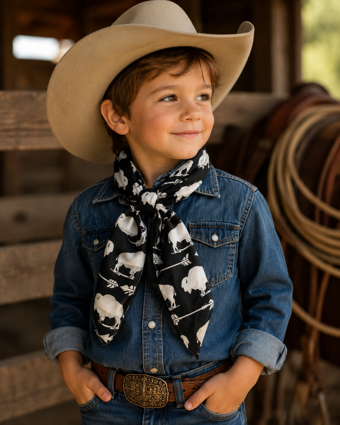 Kids wild rag buffalo