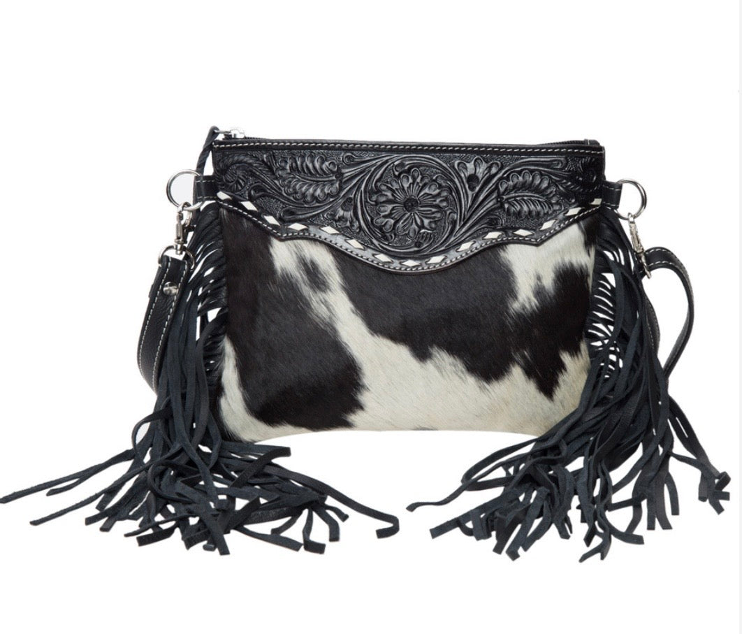 Tooling leather cowhide clutch bag
