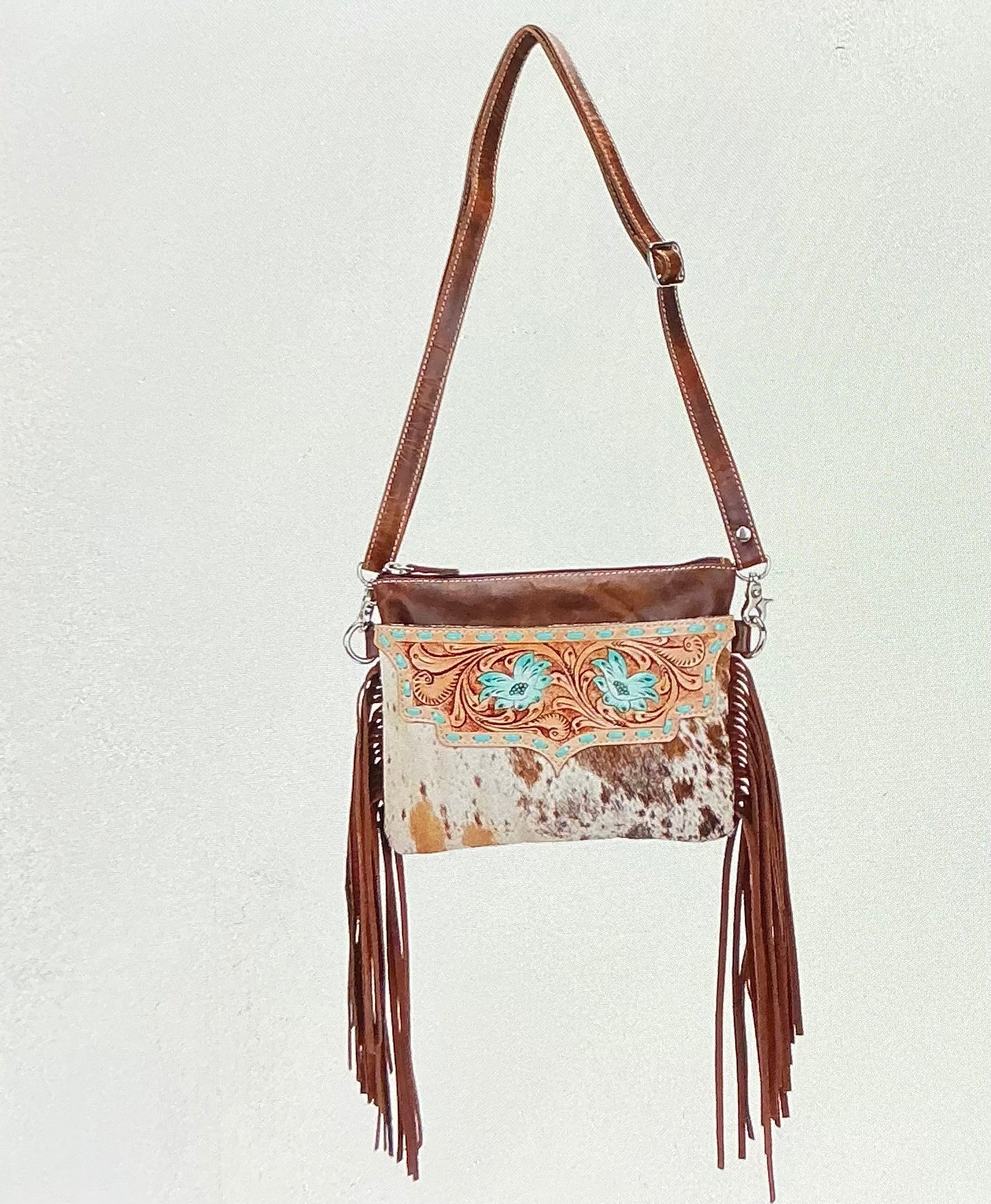 Tooled turquoise over the shoulder