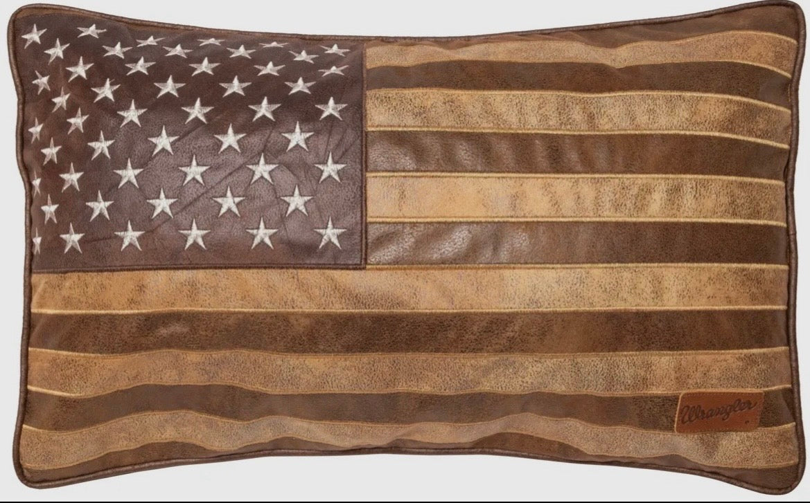 American flag leather cushion