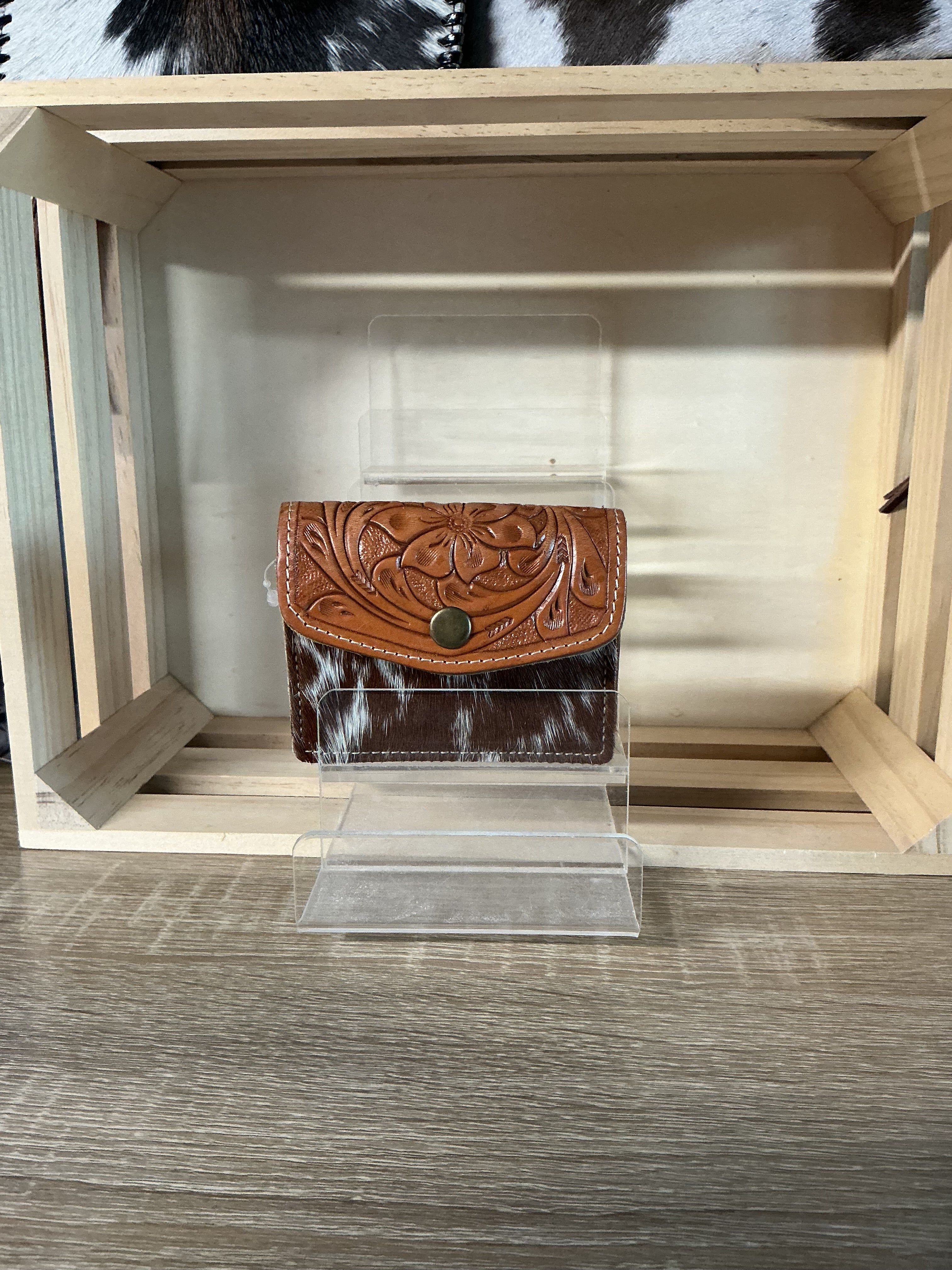 Cowhide coin purse