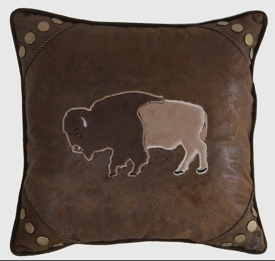 Leather Buffalo pillow
