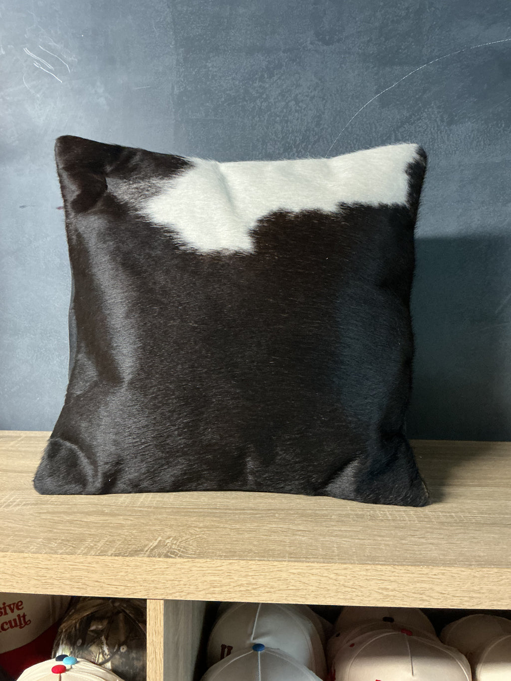 Black/ white cowhide cushion