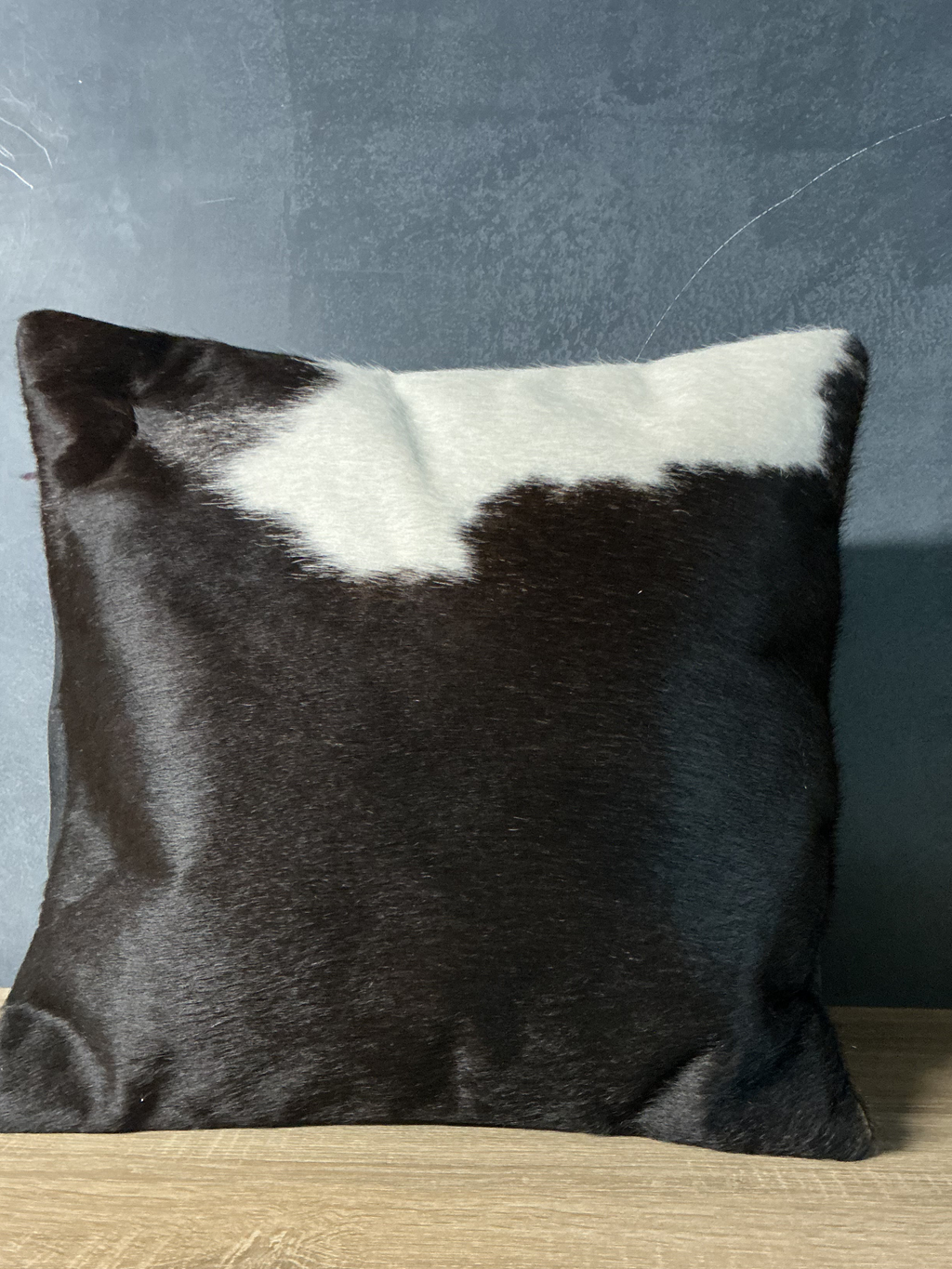 Black/ white cowhide cushion