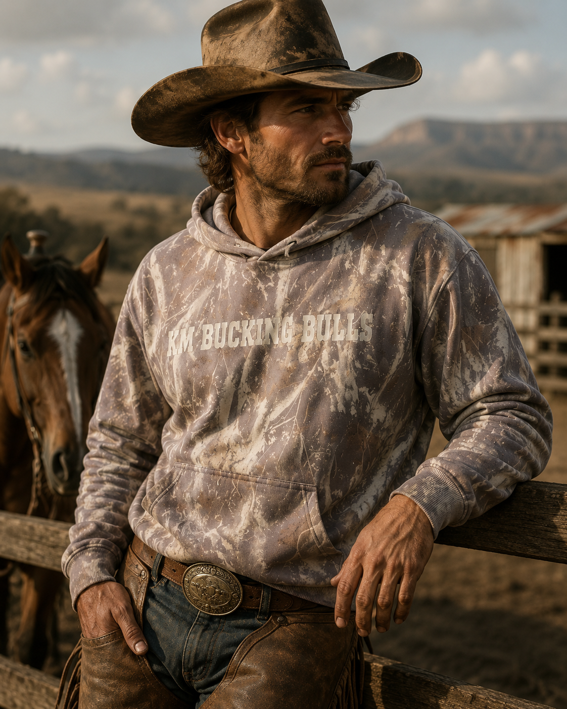 KM bucking Bulls light weight hoodie